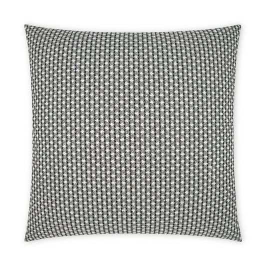 D.V. KAP HOME   22" x 22" Outdoor Dot Dash Pillow - Grey Circular - Dots, Textured, Farmhouse    - OD-426-G-2222