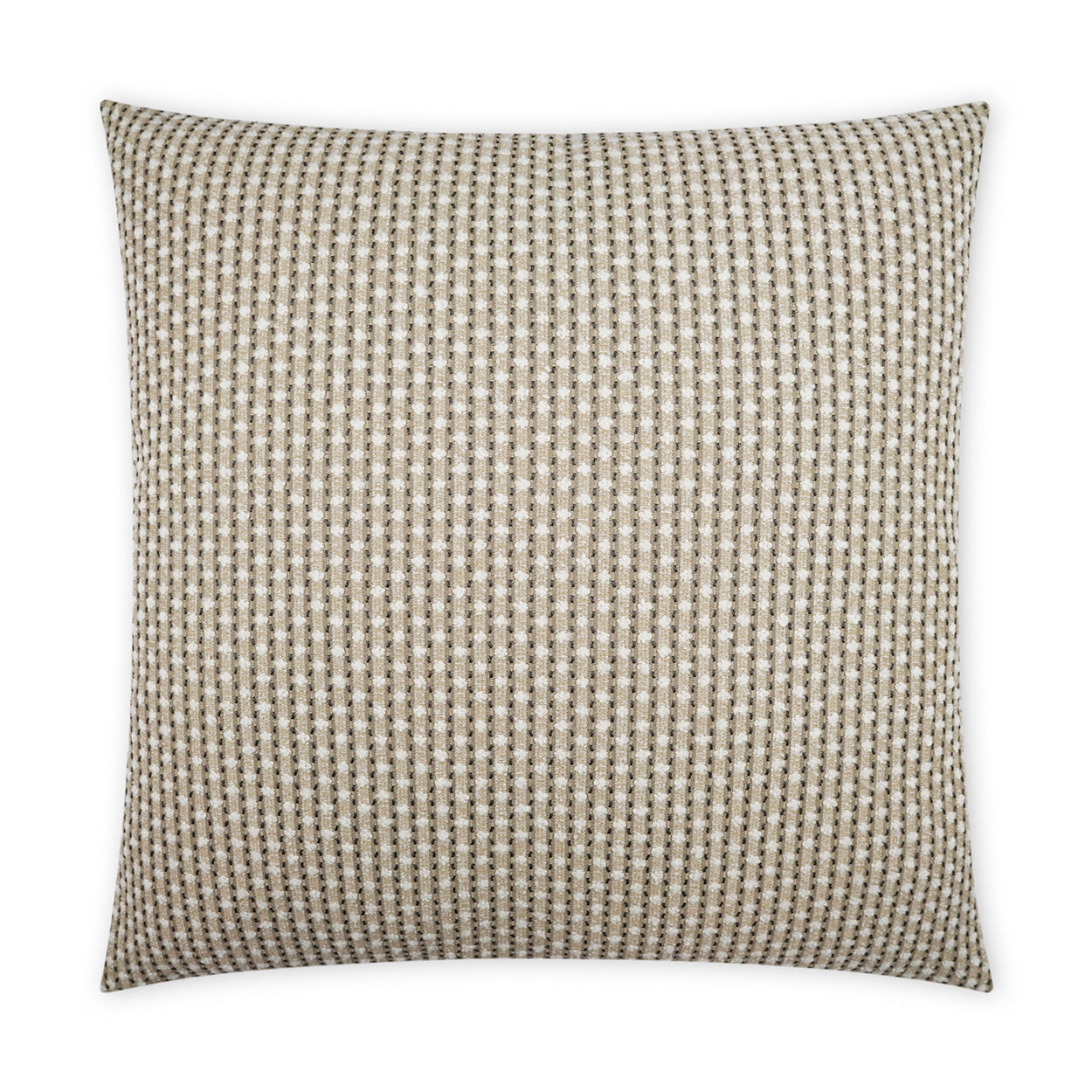 D.V. KAP HOME   22" x 22" Outdoor Dot Dash Pillow - Taupe Circular - Dots, Textured, Farmhouse    - OD-426-T-2222