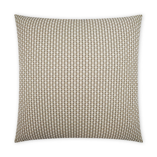 D.V. KAP HOME   22" x 22" Outdoor Dot Dash Pillow - Taupe Circular - Dots, Textured, Farmhouse    - OD-426-T-2222