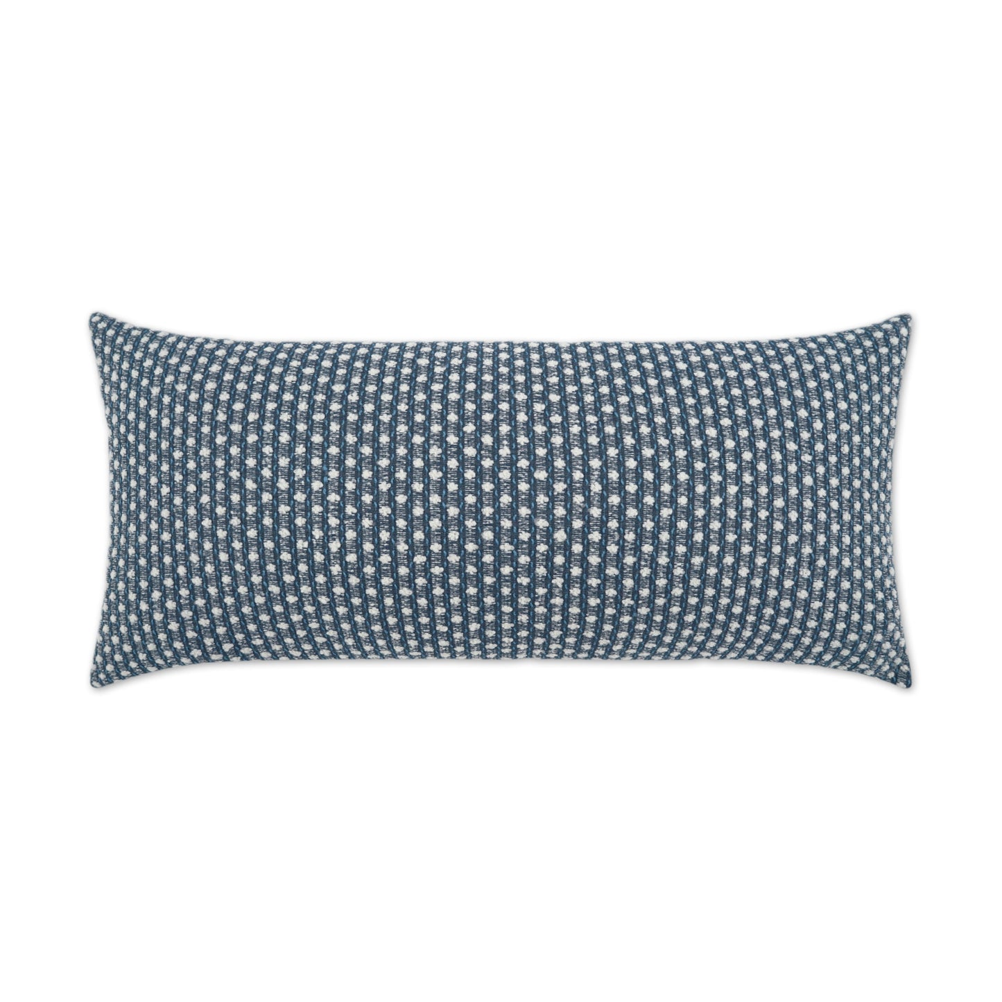 D.V. KAP HOME   12" x 24" Outdoor Dot Dash Lumbar Pillow - Blue Circular - Dots, Textured, Farmhouse    - OD-427-B-1224