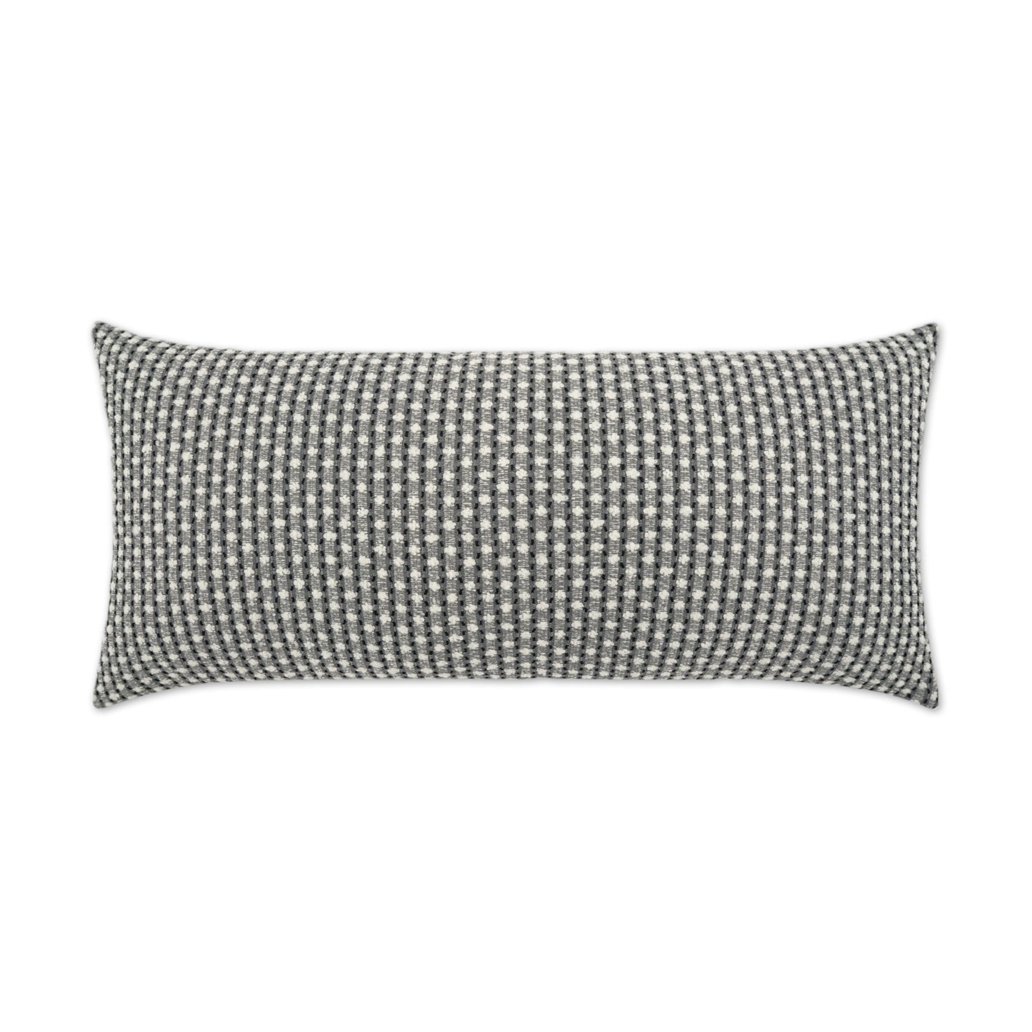 D.V. KAP HOME   12" x 24" Outdoor Dot Dash Lumbar Pillow - Grey Circular - Dots, Textured, Farmhouse    - OD-427-G-1224