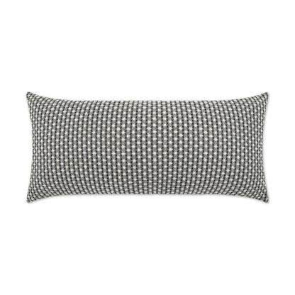 D.V. KAP HOME   12" x 24" Outdoor Dot Dash Lumbar Pillow - Grey Circular - Dots, Textured, Farmhouse    - OD-427-G-1224