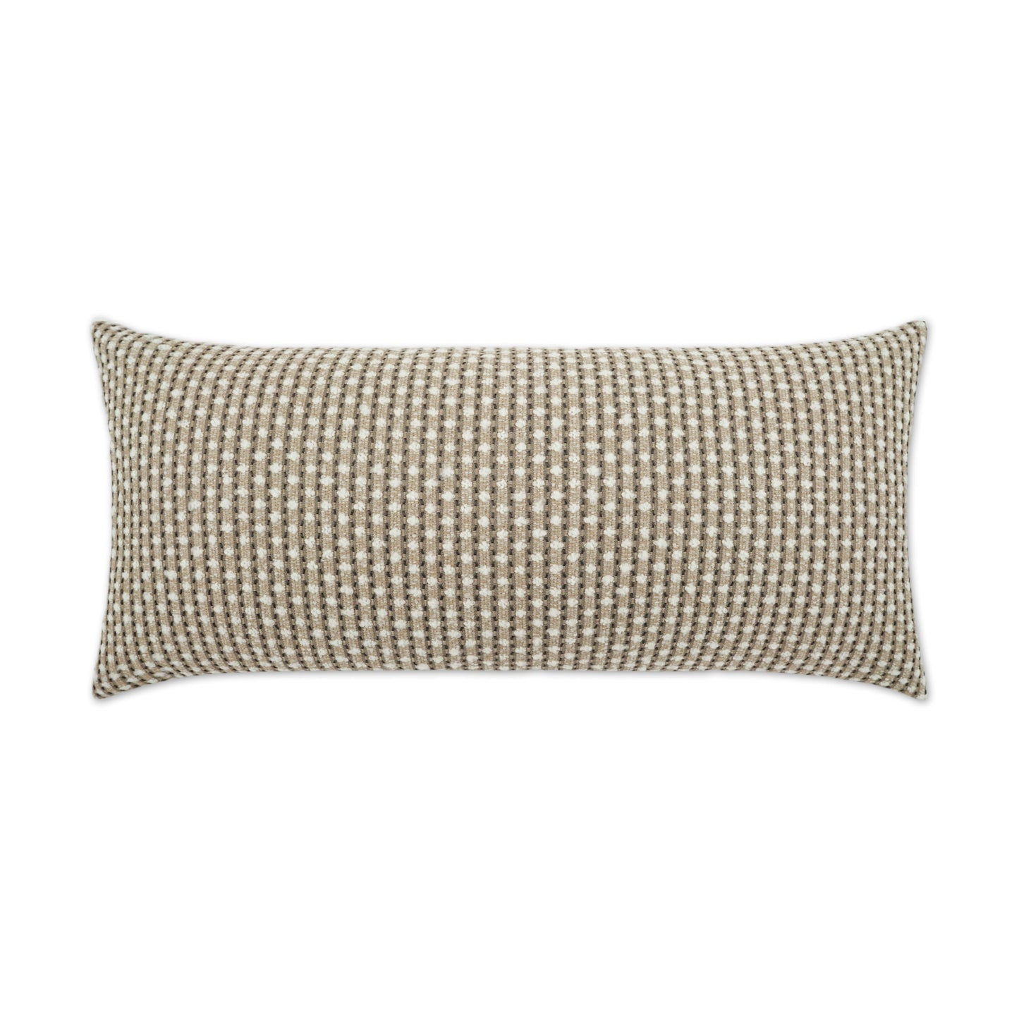 D.V. KAP HOME   12" x 24" Outdoor Dot Dash Lumbar Pillow - Taupe Circular - Dots, Textured, Farmhouse    - OD-427-T-1224