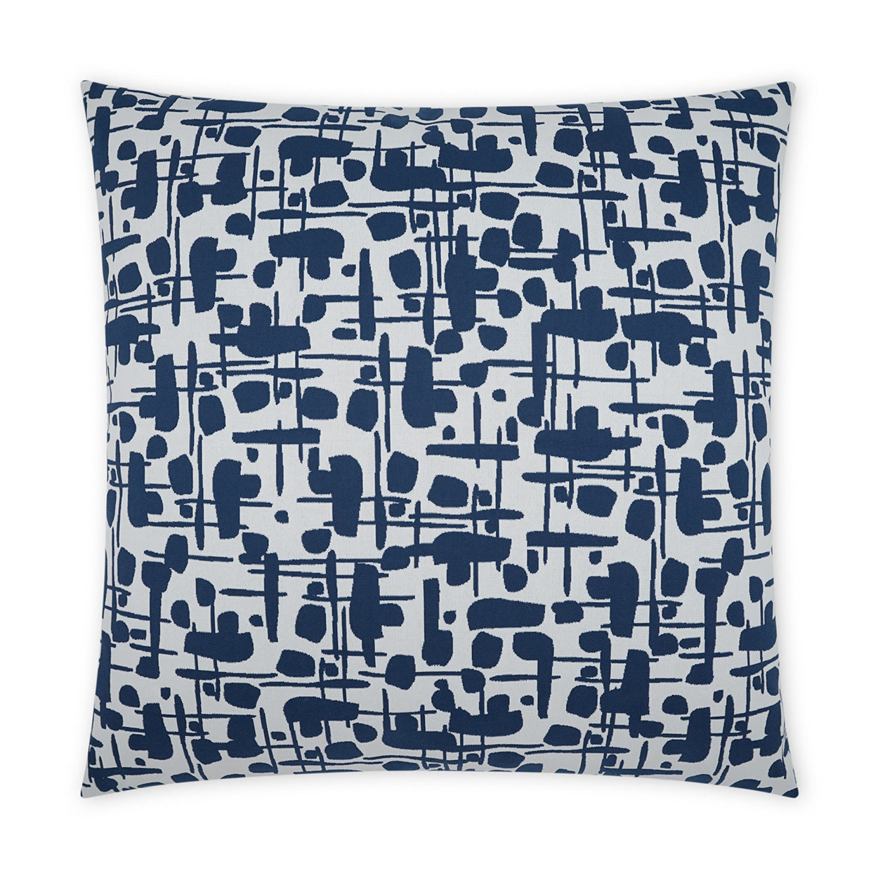 D.V. KAP HOME   22" x 22" Outdoor Jargon Pillow - Blue Abstract, Modern    - OD-434-B-2222