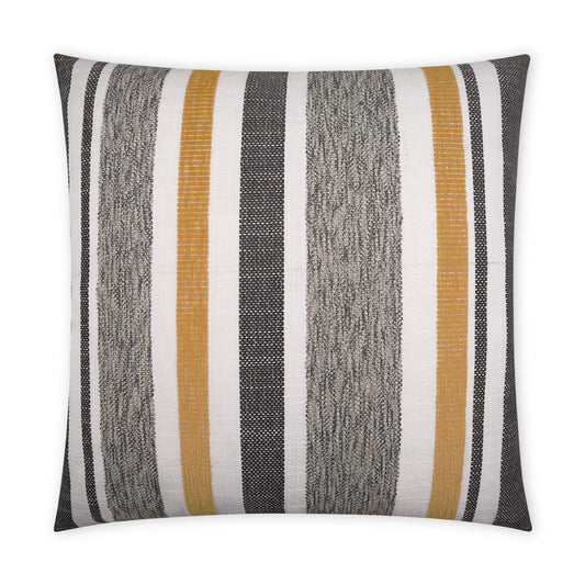 D.V. KAP HOME   22" x 22" Outdoor Skandia Pillow - Gold Stripes, Transitional    - OD-444-G-2222