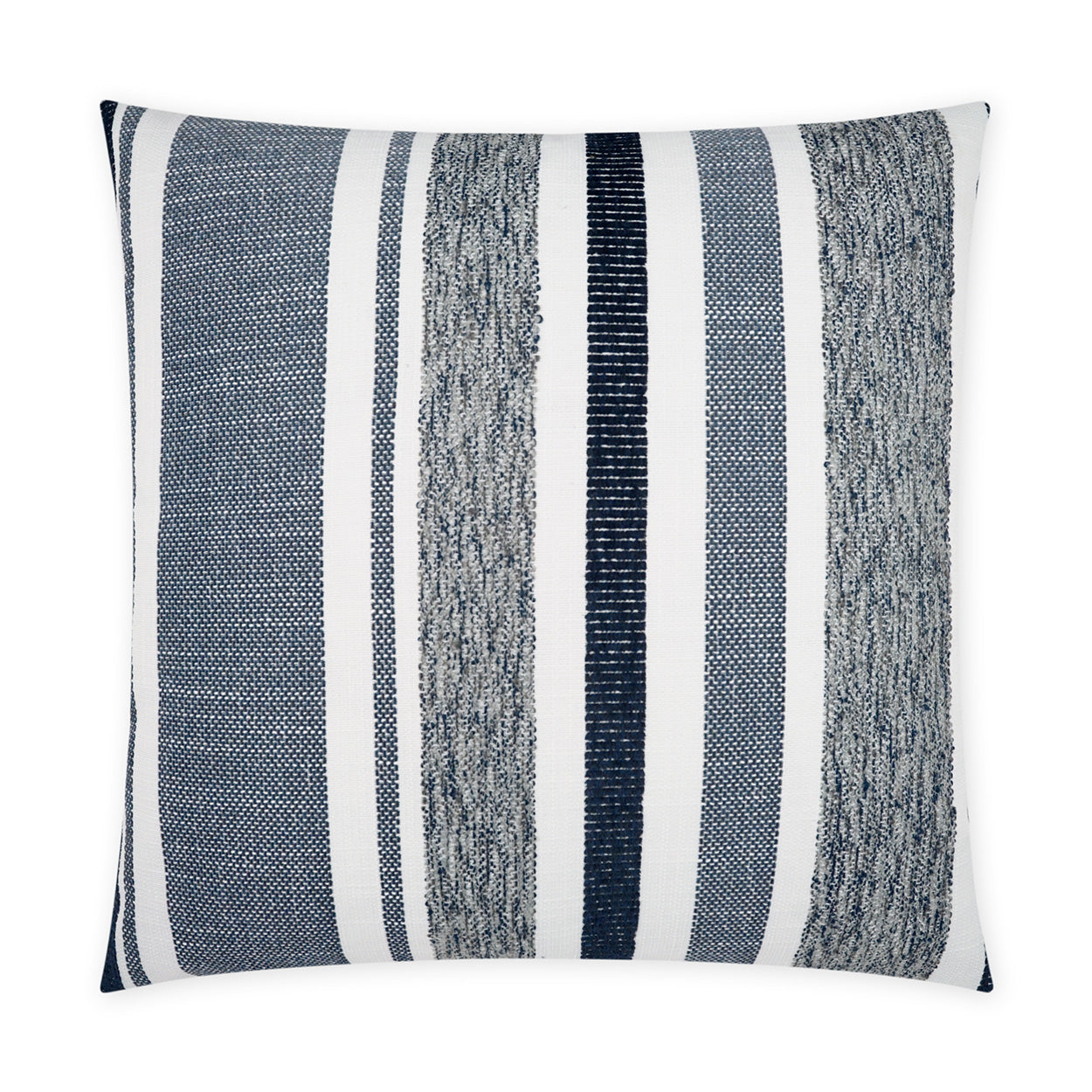 D.V. KAP HOME   22" x 22" Outdoor Skandia Pillow - Indigo Stripes, Transitional    - OD-444-I-2222