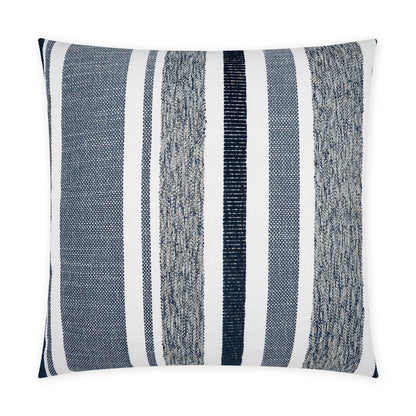 D.V. KAP HOME   22" x 22" Outdoor Skandia Pillow - Indigo Stripes, Transitional    - OD-444-I-2222
