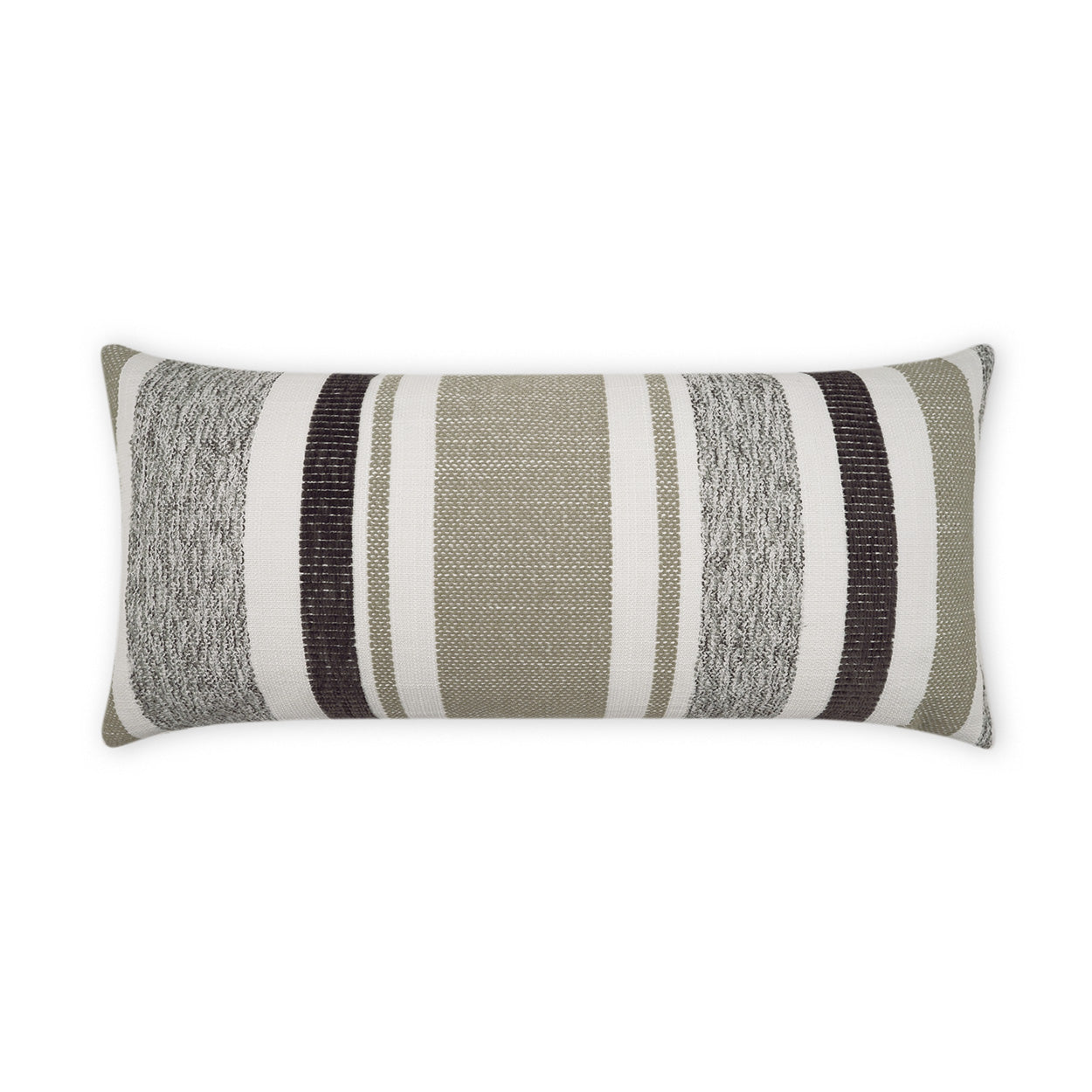 D.V. KAP HOME   12" x 24" Outdoor Skandia Lumbar Pillow - Linen Stripes, Transitional    - OD-445-L-1224