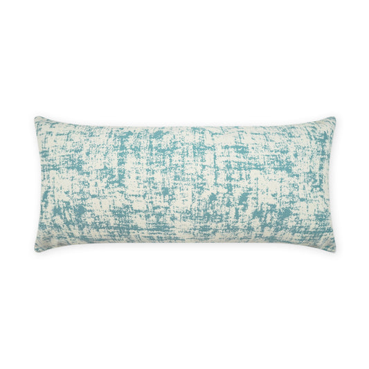 D.V. KAP HOME   12" x 24" Outdoor Bluff Lumbar Pillow - Aqua Textured, Transitional, Abstract     - OD-449-A-1224