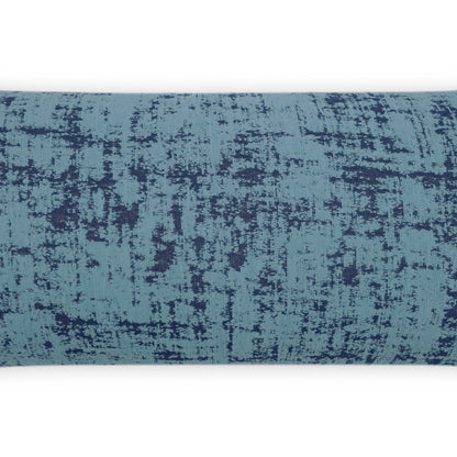 D.V. KAP HOME   12" x 24" Outdoor Bluff Lumbar Pillow - Blue Textured, Transitional, Abstract     - OD-449-B-1224