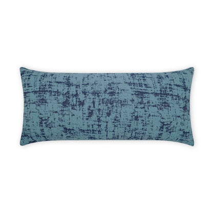 D.V. KAP HOME   12" x 24" Outdoor Bluff Lumbar Pillow - Blue Textured, Transitional, Abstract     - OD-449-B-1224