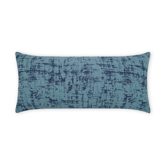 D.V. KAP HOME   12" x 24" Outdoor Bluff Lumbar Pillow - Blue Textured, Transitional, Abstract     - OD-449-B-1224