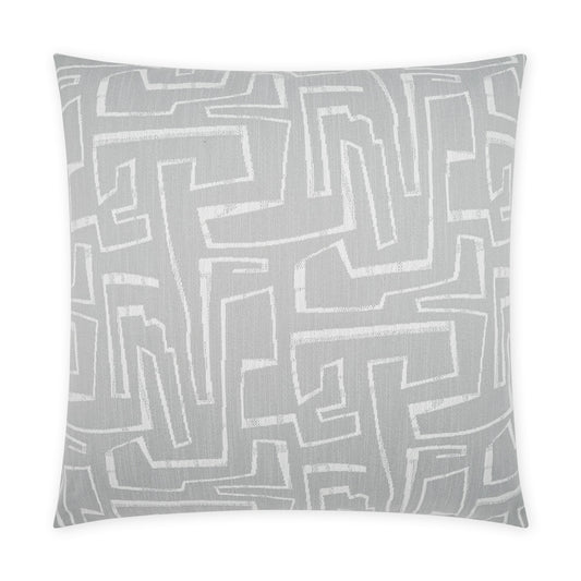 D.V. KAP HOME   22" x 22" Outdoor Theon Pillow - Grey Modern, Abstract, Geometric    - OD-450-G-2222