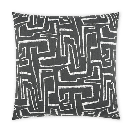 D.V. KAP HOME   22" x 22" Outdoor Theon Pillow - Onyx Modern, Abstract, Geometric    - OD-450-O-2222