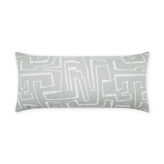D.V. KAP HOME   12" x 24" Outdoor Theon Lumbar Pillow - Grey Modern, Abstract, Geometric    - OD-451-G-1224