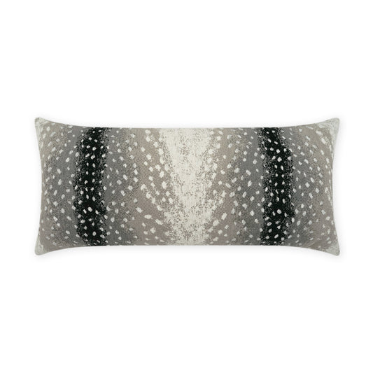 D.V. KAP HOME   12" x 24" Outdoor Cerbiatta Lumbar Pillow - Onyx Animal, Traditional     - OD-453-O-1224