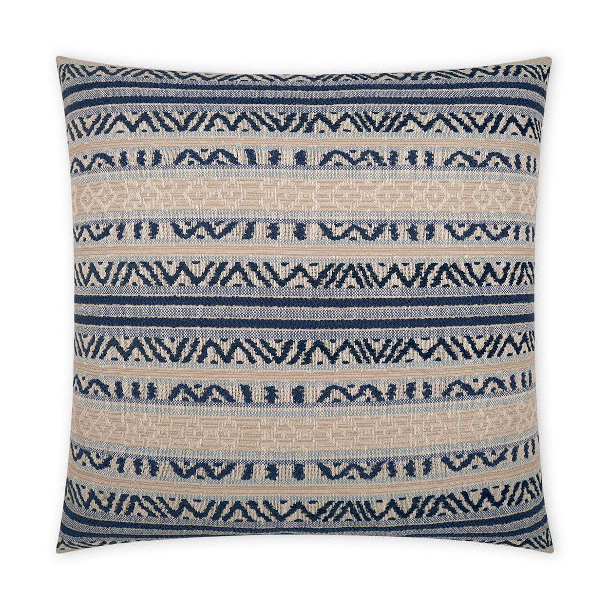 D.V. KAP HOME   22" x 22" Outdoor Motiva Pillow - Azure Global, Farmhouse, Stripes    - OD-456-A-2222