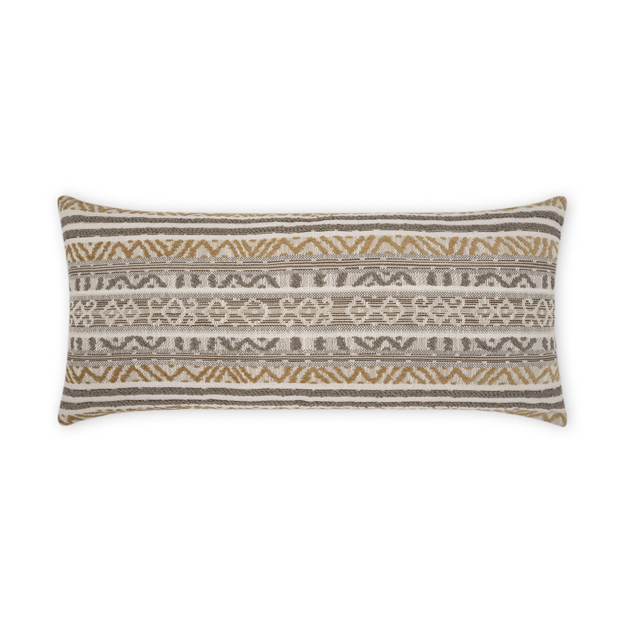 D.V. KAP HOME   12" x 24" Outdoor Motiva Lumbar Pillow - Birch Global, Farmhouse, Stripes    - OD-457-B-1224