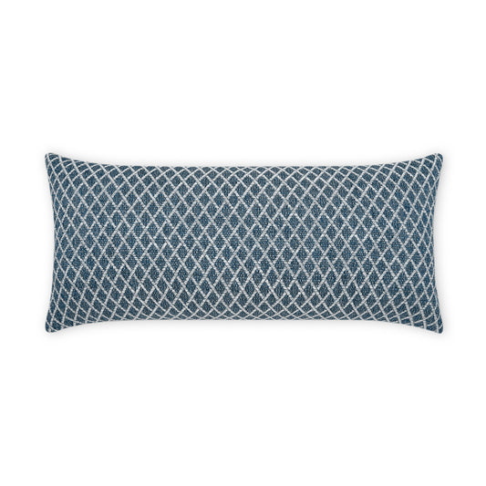 D.V. KAP HOME   12" x 24" Outdoor Ambree Lumbar Pillow - Indigo Traditional    - OD-462-I-1224