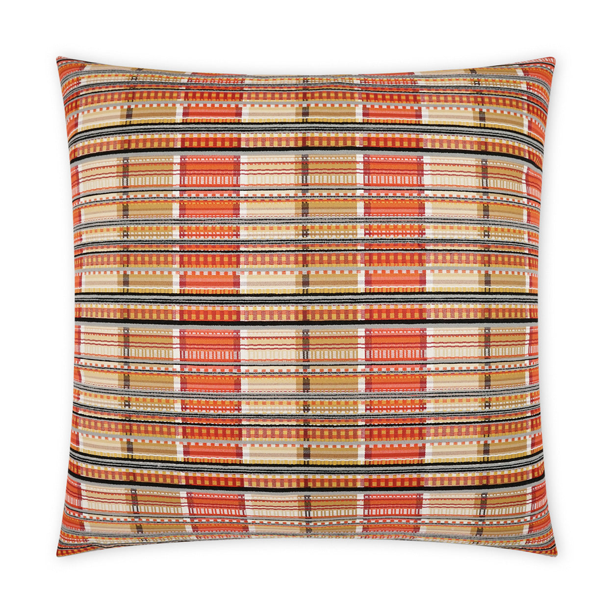 D.V. KAP HOME   22" x 22" Outdoor Conch Pillow - Adobe Plaid - Check, Western Chic    - OD-463-A-2222