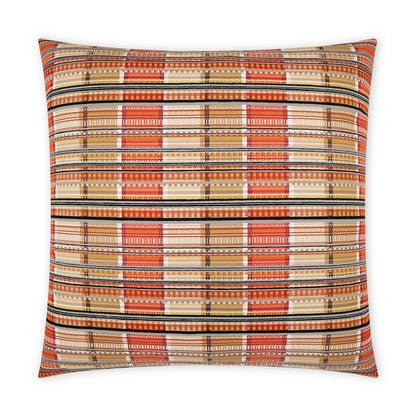 D.V. KAP HOME   22" x 22" Outdoor Conch Pillow - Adobe Plaid - Check, Western Chic    - OD-463-A-2222