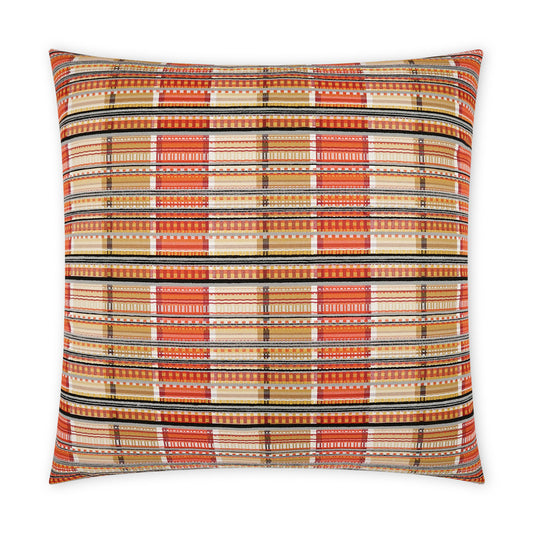 D.V. KAP HOME   22" x 22" Outdoor Conch Pillow - Adobe Plaid - Check, Western Chic    - OD-463-A-2222