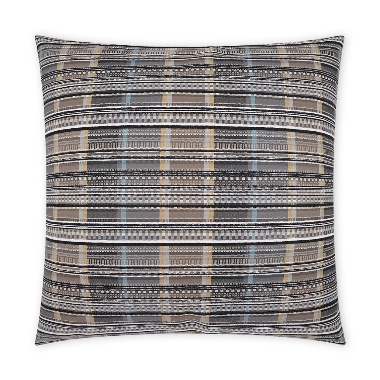 D.V. KAP HOME   22" x 22" Outdoor Conch Pillow - Zinc Plaid - Check, Western Chic    - OD-463-Z-2222