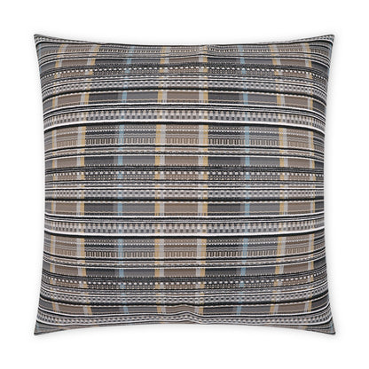 D.V. KAP HOME   22" x 22" Outdoor Conch Pillow - Zinc Plaid - Check, Western Chic    - OD-463-Z-2222