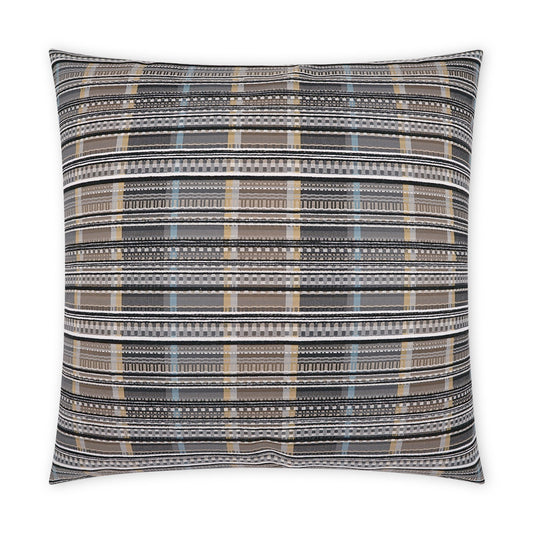 D.V. KAP HOME   22" x 22" Outdoor Conch Pillow - Zinc Plaid - Check, Western Chic    - OD-463-Z-2222