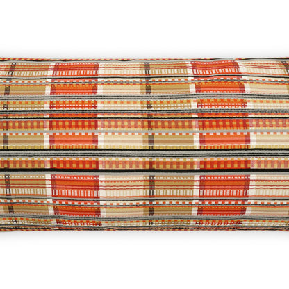 D.V. KAP HOME   12" x 24" Outdoor Conch Lumbar Pillow - Adobe Plaid - Check, Western Chic    - OD-464-A-1224