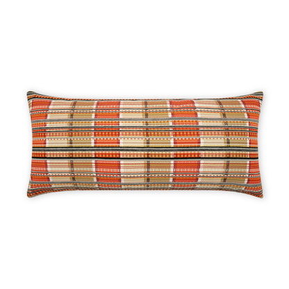 D.V. KAP HOME   12" x 24" Outdoor Conch Lumbar Pillow - Adobe Plaid - Check, Western Chic    - OD-464-A-1224