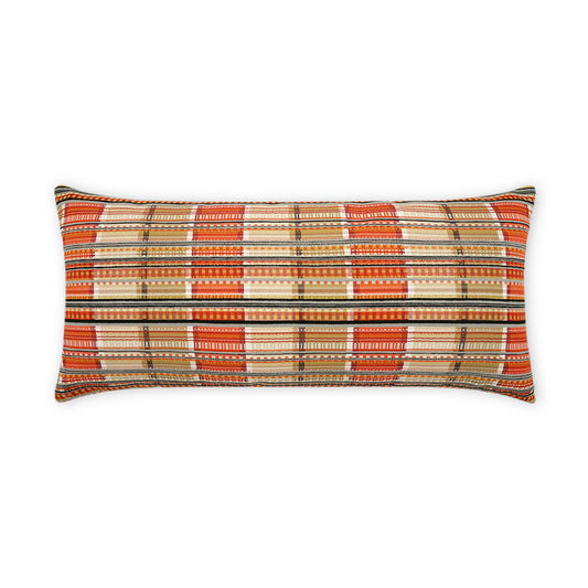 D.V. KAP HOME   12" x 24" Outdoor Conch Lumbar Pillow - Adobe Plaid - Check, Western Chic    - OD-464-A-1224