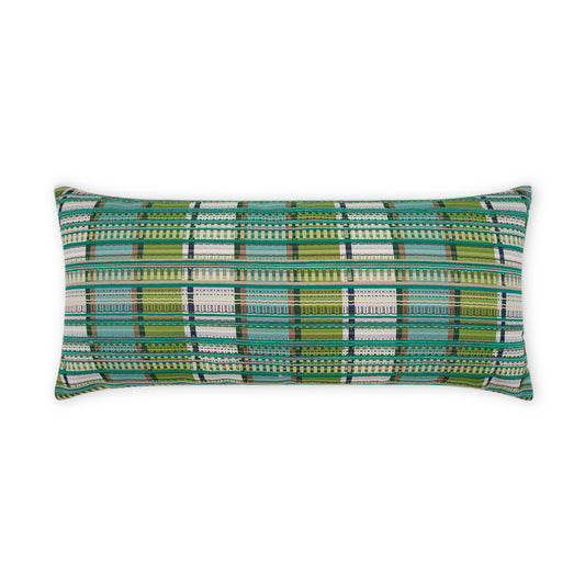 D.V. KAP HOME   12" x 24" Outdoor Conch Lumbar Pillow - Tahiti Plaid - Check, Western Chic    - OD-464-T-1224