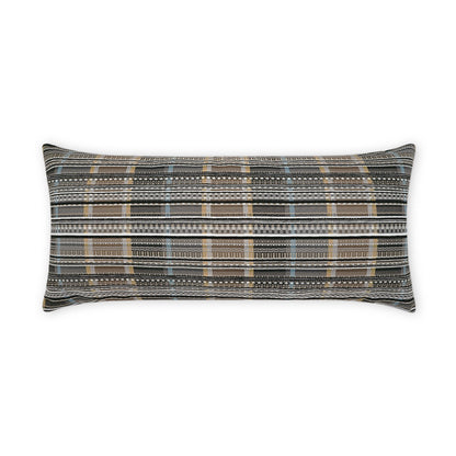 D.V. KAP HOME   12" x 24" Outdoor Conch Lumbar Pillow - Zinc Plaid - Check, Western Chic    - OD-464-Z-1224