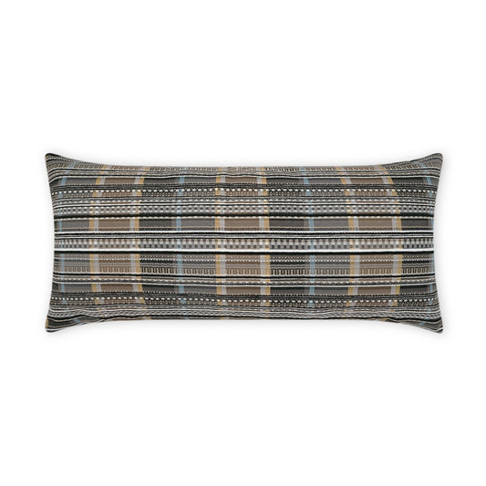 D.V. KAP HOME   12" x 24" Outdoor Conch Lumbar Pillow - Zinc Plaid - Check, Western Chic    - OD-464-Z-1224