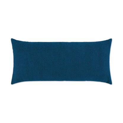 D.V. KAP HOME   12" x 24" Outdoor Justify Lumbar Pillow - Indigo Chevron, Solid    - OD-466-I-1224