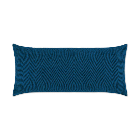 D.V. KAP HOME   12" x 24" Outdoor Justify Lumbar Pillow - Indigo Chevron, Solid    - OD-466-I-1224