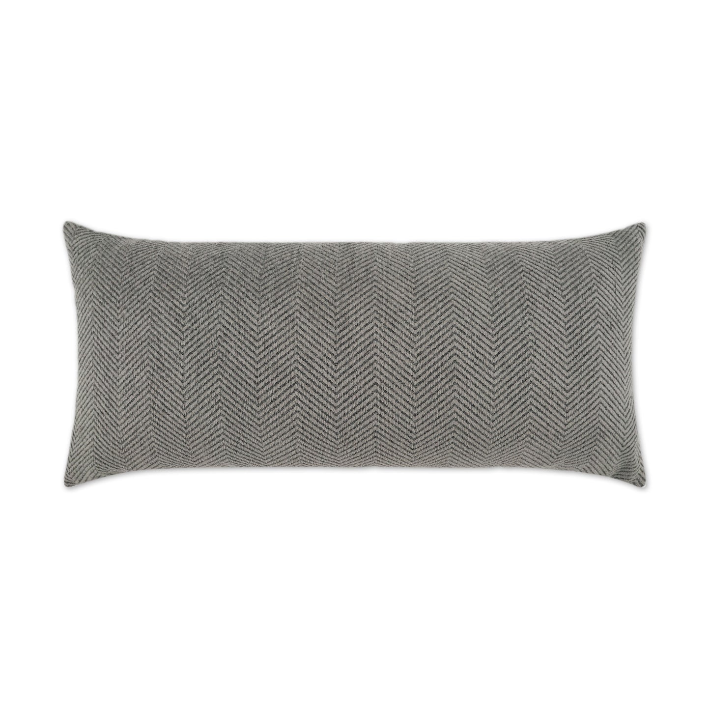 D.V. KAP HOME   12" x 24" Outdoor Justify Lumbar Pillow - Slate Chevron, Solid    - OD-466-S-1224