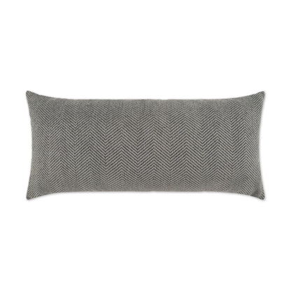 D.V. KAP HOME   12" x 24" Outdoor Justify Lumbar Pillow - Slate Chevron, Solid    - OD-466-S-1224