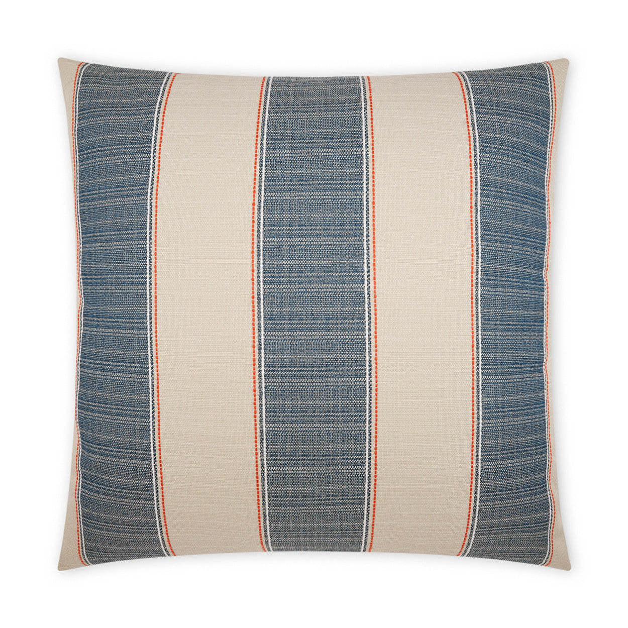D.V. KAP HOME   22" x 22" Outdoor Tampa Pillow - Blue Stripes, Farmhouse    - OD-467-B-2222