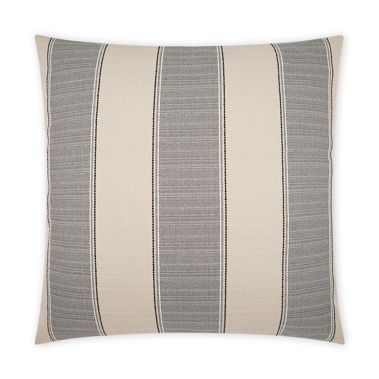 D.V. KAP HOME   22" x 22" Outdoor Tampa Pillow - Linen Stripes, Farmhouse    - OD-467-L-2222