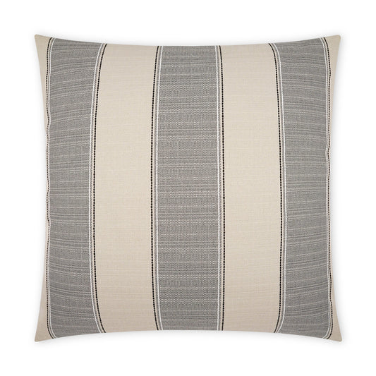 D.V. KAP HOME   22" x 22" Outdoor Tampa Pillow - Linen Stripes, Farmhouse    - OD-467-L-2222
