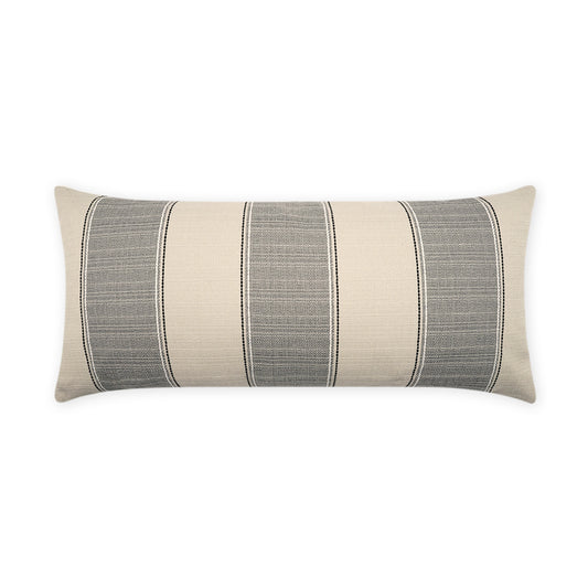 D.V. KAP HOME   12" x 24" Outdoor Tampa Lumbar Pillow - Linen Stripes, Farmhouse    - OD-468-L-1224
