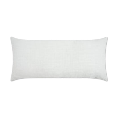 D.V. KAP HOME   12" x 24" Outdoor Ashmolton Lumbar Pillow - White Textured, Solid, Transitional, Traditional    - OD-470-W-1224