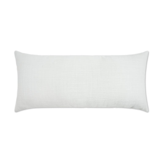 D.V. KAP HOME   12" x 24" Outdoor Ashmolton Lumbar Pillow - White Textured, Solid, Transitional, Traditional    - OD-470-W-1224
