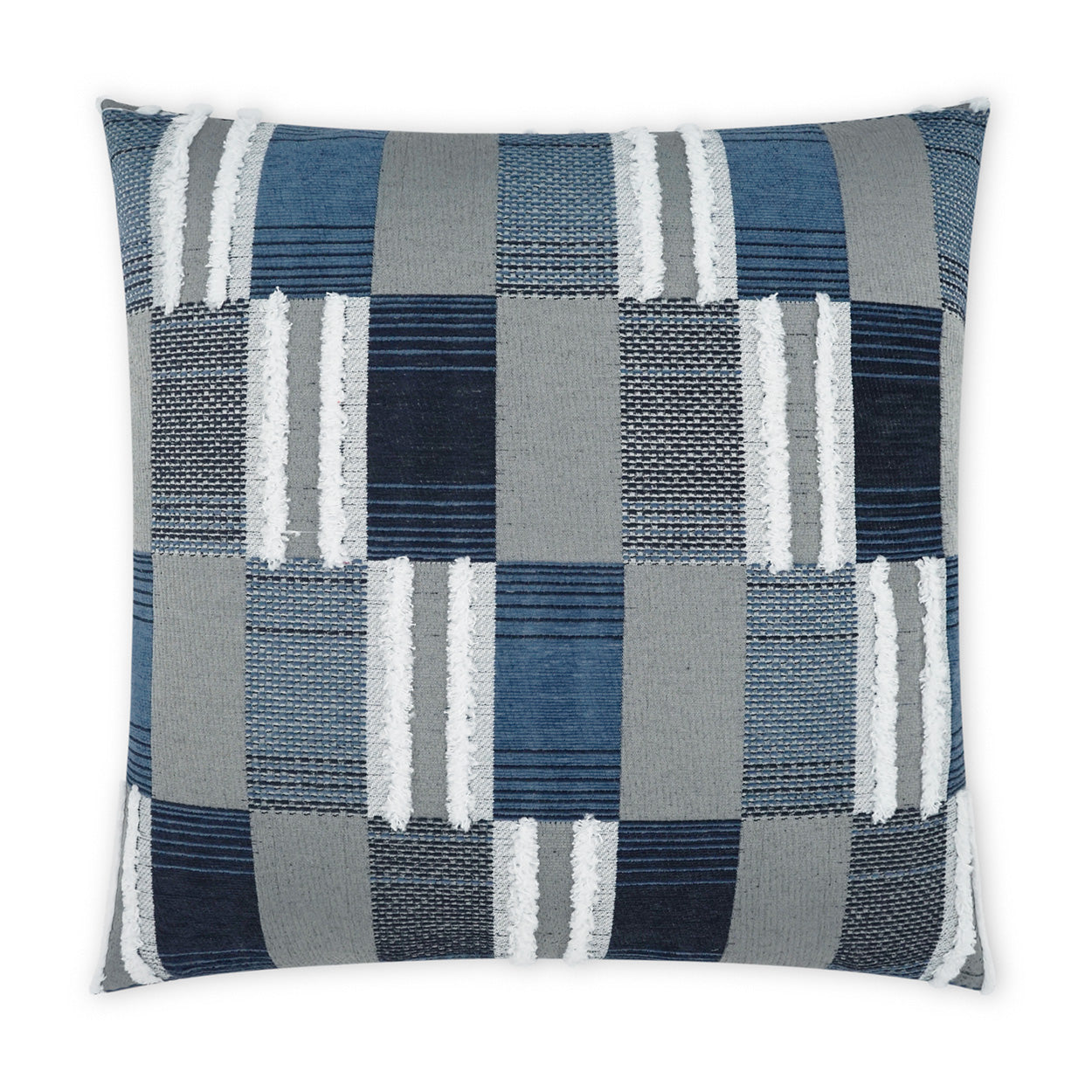 D.V. KAP HOME   12" x 24" Outdoor Mickey Pillow - Indigo Geometric, Modern, Global    - OD-471-I-2222