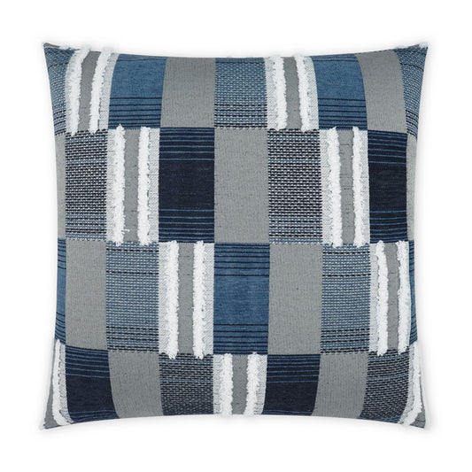 D.V. KAP HOME   12" x 24" Outdoor Mickey Pillow - Indigo Geometric, Modern, Global    - OD-471-I-2222