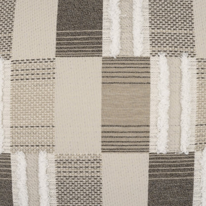 D.V. KAP HOME   12" x 24" Outdoor Mickey Pillow - Taupe Geometric, Modern, Global    - OD-471-T-2222