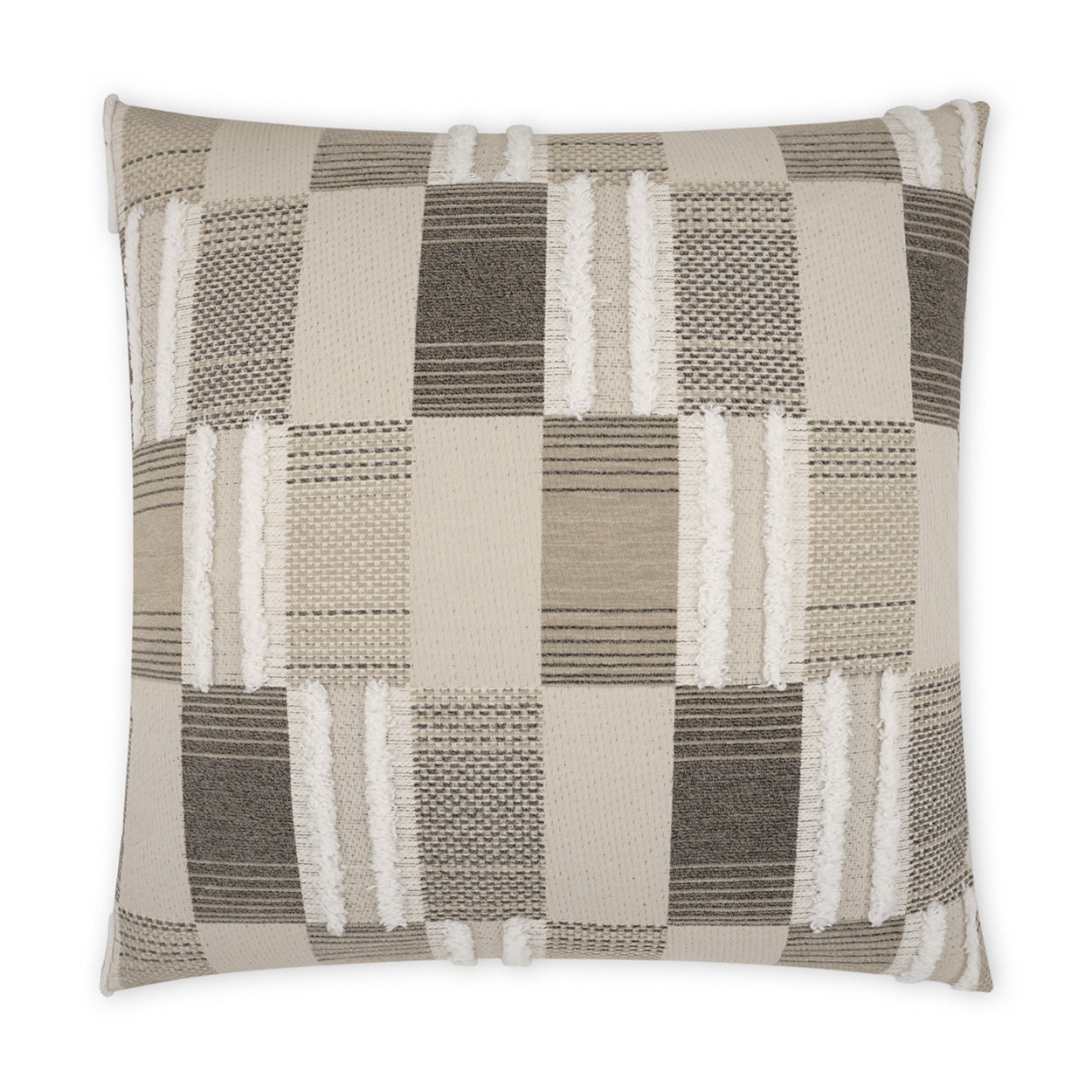 D.V. KAP HOME   12" x 24" Outdoor Mickey Pillow - Taupe Geometric, Modern, Global    - OD-471-T-2222