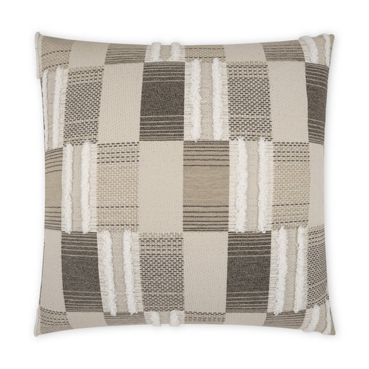D.V. KAP HOME   12" x 24" Outdoor Mickey Pillow - Taupe Geometric, Modern, Global    - OD-471-T-2222